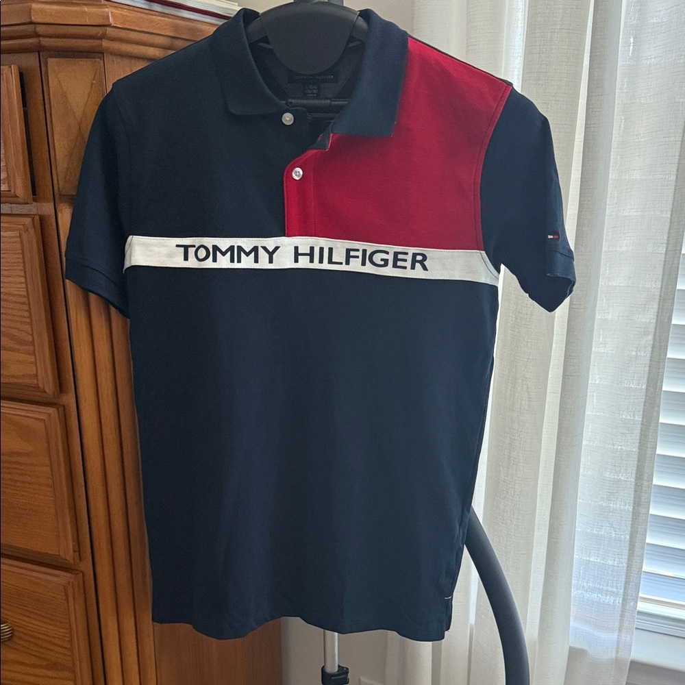 Tommy Hilfiger Men's Polo in Navy, Red, and White